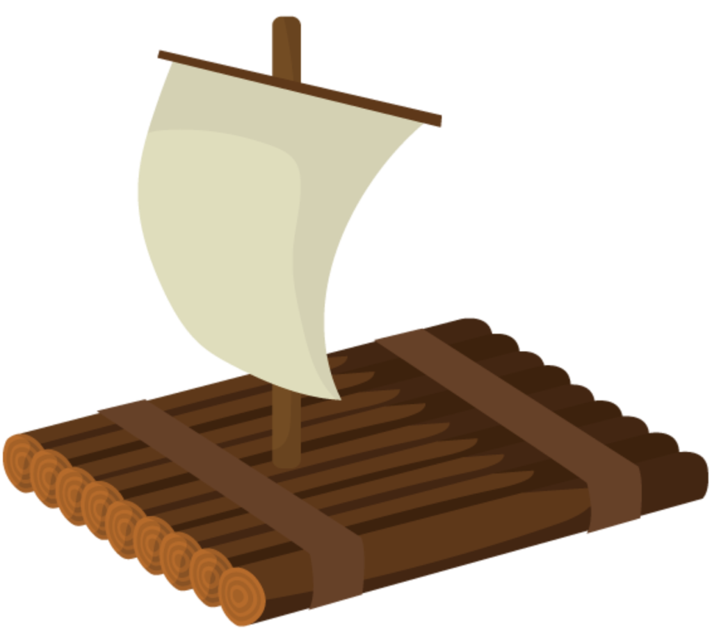 Floß aus Schatzsuche im Hasenland - neue Märchen und Hasengeschichten